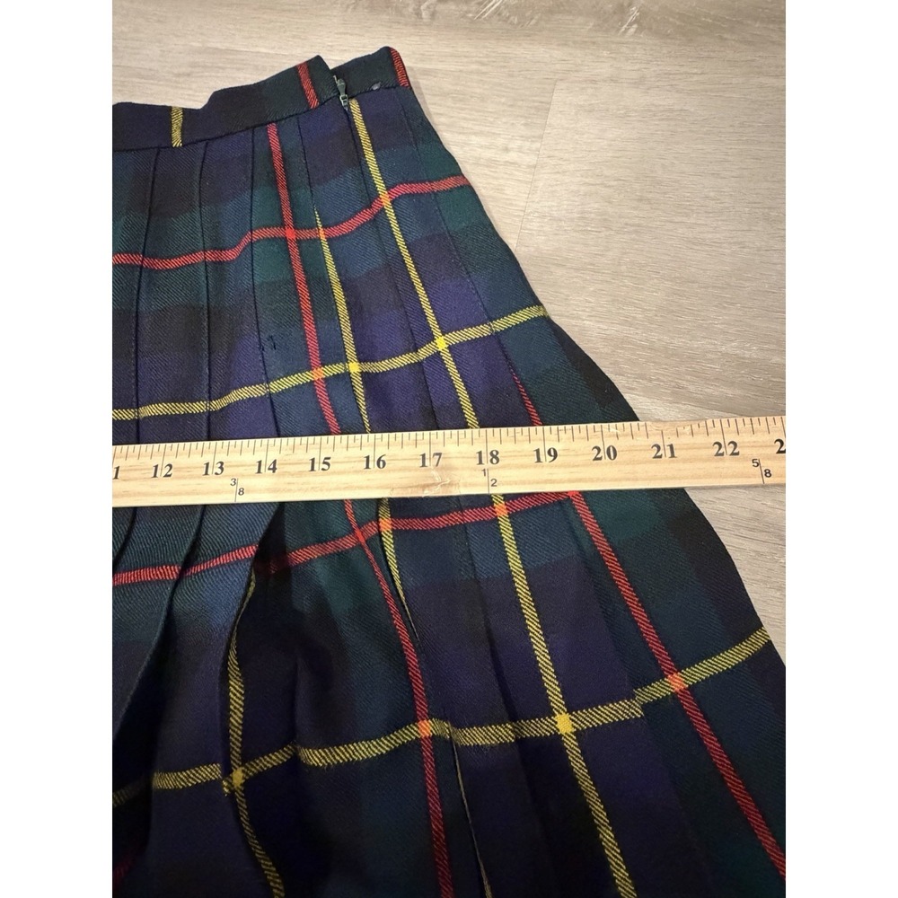 Vintage D Byford Scotland Wool Tartan Pleated Midi Skirt US 8 Plaid Academia - Picture 11 of 12